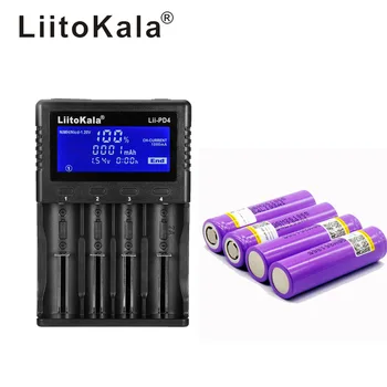 1 kos LiitoKala lii-PD4 LCD 3,7 v 18650 21700 Polnilec + Baterija 4pcs18650 2600 mah M26 varno baterije za ecig / sco