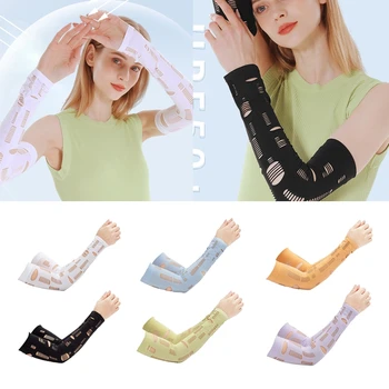 1 Par Pletene UV Zaščito Pol Prst Rokavice Poletje Ženske Roko Kritje na Prostem Barva Pol Prst Rokavice z Dolgimi Rokavi
