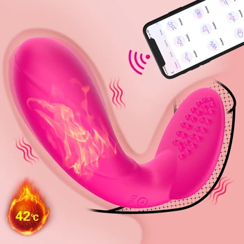 10 hitrost Dildo, Vibrator za Ženske Mobilno APLIKACIJO Remote Control G-Spot Vibrator Obrabe Ogrevanje Vibracijske Hlačke Sex Igrača Za Ženske