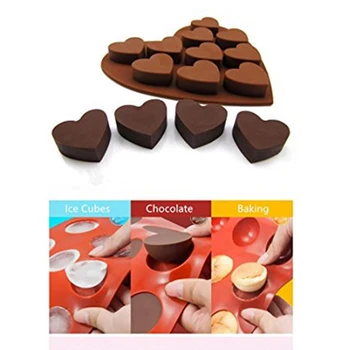 10 Luknje 3D Torto Plesni Mini Srce Silikonski Čokolada Fondat Jelly Piškotek Muffin Ledu Plesni Plesni Plesni Cupcake