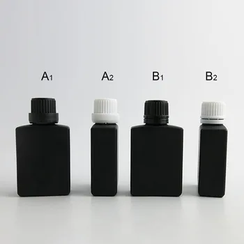 10 x 30 ml Visoke Kakovosti Črno Steklo Steklenice Kvadratnih Steklenice s Plastično Črno Bele Kape Eterično Olje Kemijsko Posodo