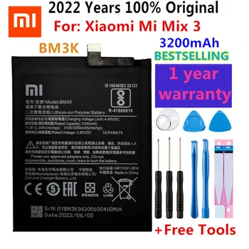 100% Originalni Xiaomi Baterijo Telefona BM3K 3200mAh Visoke Kakovosti Nadomestna Baterija za Xiaomi Mi Mix 3 Mix3 Baterije +Orodij Kompleti