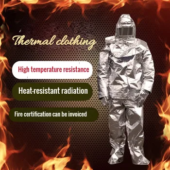 1000 Stopnjo Toplotnega Sevanja Toplote, Odporen Gasilskih Uniform Aluminijasto Folijo Zaščitno Obleko Anti-oparinami Oblačila