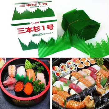 1000pcs /Box Zelenih Listov Japonske Hrane Sushi Decoration Listi Trave Suši Ustvarjalne Plastičnih Listov, Sashimi Dekor Orodja