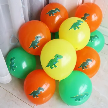 10Pcs 12 Inch Risanka Dinozaver zeleno rumen Balon Baby Tuš Otrok Stranka Happy Birthday Balon Party DIY Dekoracijo