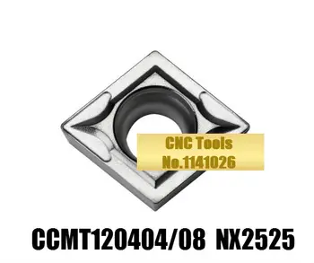 10PCS CCMT120404 NX2525/CCMT120408 NX2525,prvotno CCMT 120404/120408 vstavite karbida za struženje orodje imetnik