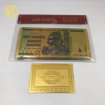 10pcs/veliko HIŠNE Materiala Barvne Zimbabve Zlato Folijo Bankovcev z lepo plastičnih Rokav okvir za dobro prodajo