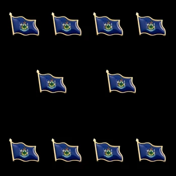 10PCS/Veliko Spominek Maine Država ZDA pozlačeni Zastavo River Pin Značko Multicolor Broška Zbirka Darilo
