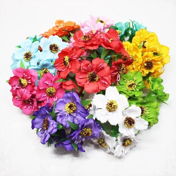 12 cvet glave mini svile češnja umetno šopek maka DIY ročno tatoo venec album poročno dekoracijo ponaredek cvet