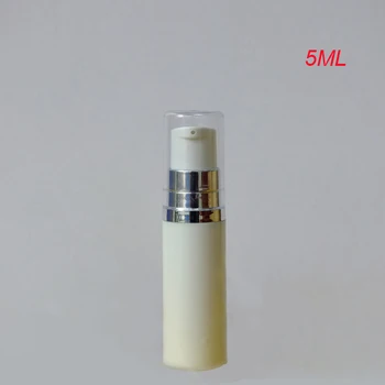 120pcs 5ML bela brezzračnim vakuumski steklenici s srebrno collor jasno pokrov za serum , 5ml majhne brezzračnim KOZMETIČNE embalaže