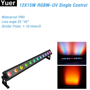 12X15W Visoko Svetlo RGBWA-UV 6IN1 LED Stenska Podložka Svetlobo na Prostem Nepremočljiva Luči Žaromet DJ Disco Fazi Luči DMX 512 Kontrola