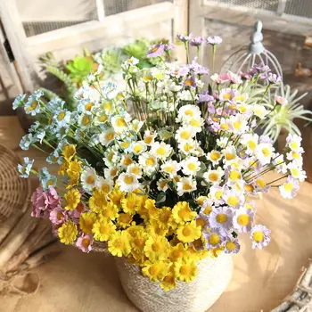 15 glav/kup Lažnih Umetno majhni Kamilice Chrysanthemum Cvetje pene fleur artificielles za Dom poročno Dekoracijo poceni