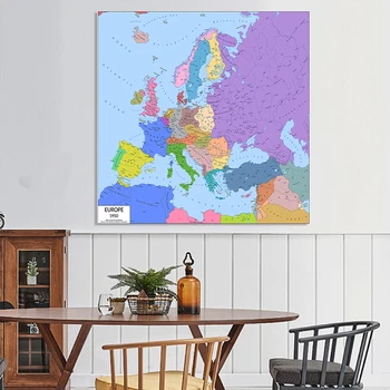 150*150 cm V Evropi, Politični Zemljevid 1950 Leto Različica Stenske brez okvirja Plakat Platno Slikarstvo Doma Dekoracijo Šolske Potrebščine