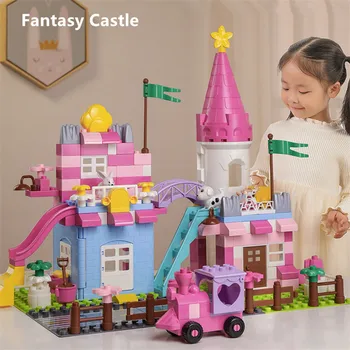 152PCS Fantasy Princesa Grad, Mestno Hišo, Vrt Vile gradniki Prijatelji Opeke Brinquedos Izobraževalne Otroci Igrače Baseplate