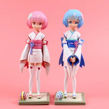 18 cm Rem Anime Re:Življenje V Drugačen Svet Od Nič Ram Dvojčka Otroštva Kimono Akcijska Figura, PVC Figma Kip Zbirateljske Igrača