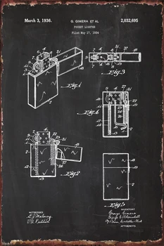 1934 Žep Lažji Patent Risanje Soba Dekoracijo Retro Vintage Kovinski Znak Tin Prijavite Kositrne Plošče Stenski Dekor Za Objave Domači Klub