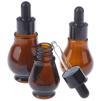 1PC 10/20/30/ml, Oranžni Stekleno Kapalko Steklenico Eterično Olje Parfum Pipeto Steklenice lahko ponovno polnijo Prazne Posode