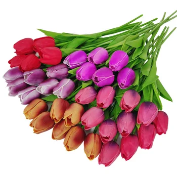 1pc Umetno Cvetje En Tulipan Doma Dekoracijo Ponaredek Cvetje High-end okensko Polico Urad Hotel Garden Poroka Banket Scene