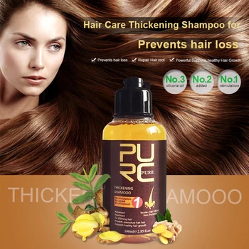 1PCs 100 ml Naravni Ekstrakt Ingverja izpadanje Las Šampon za Lase Rasti Eterično Olje, Šampon Učinkovito Anti Zdravljenja Izid