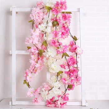 2.2 m Umetno Češnje Cvetovi Svile Cvet Garland Rattan Trto DIY Obrti Poroko DIY Doma Dekoracijo Sten Stranka Korist