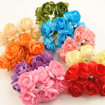 2,5 CM umetno murve papir cvet mini rosas šopek,diy obrti ureditev za scrapbooking&poročni dekoracijo garland!