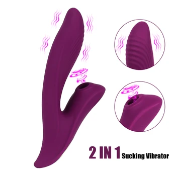2 V 1 Dildo Vibratorji Vakuumske Stimulator Ženski Klitoris Klitoris Bedak Sesanju Vibrator Blaga za Odrasle Izdelki