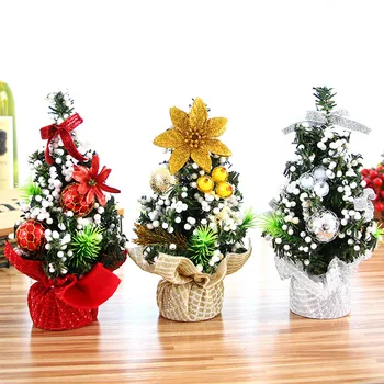 20 CM Mini Božično Drevo Namizno Dekoracijo Novo Leto Otroci Darila Božič Okraski za Dom Xmas Tree