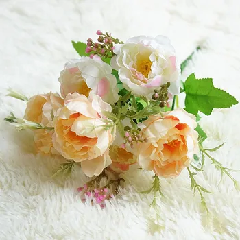 2019 umetno peonys vrtnice svile Cvetja Lep Flores Šopek za svate, dekoracijo Doma mariage ponaredek peony