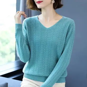 2021 jeseni, pozimi žensk jamo trakovi pulover ženske pletene korejskih žensk pulover plesti pulover jeseni Trdna