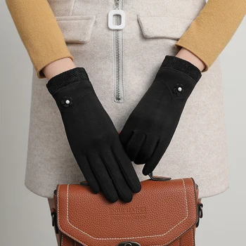 2021 najbolje prodajanih najcenejši jesen/zima runo zaslon na dotik rokavice dame moda non-runo rokavice prostem toplo nove debelo