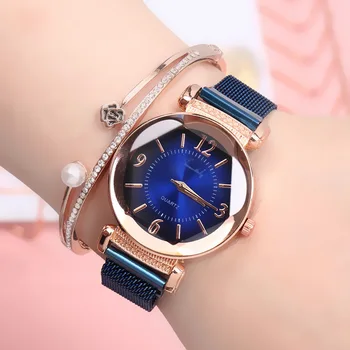 2022 Moda Gradient Ure za Ženske Magnet Sponke Ženske Geometrijske Kvarčne Ročne ure Reloj Mujer часы женские