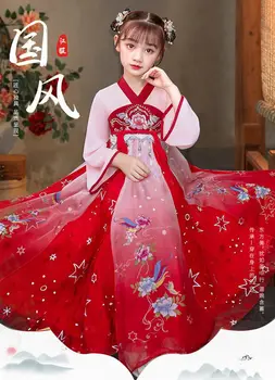 2022 Novo Hanfu Stari Kostum otroška Oblačila Kitajski Veter Pravljice Obleke Festival Oblačila Girls Moda Udobno Obleko