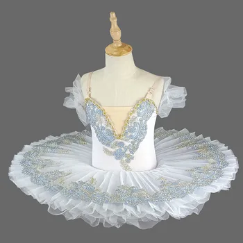 2022 Otrok White Swan Lake Balet Kostum Otroci Obleko Strokovno Balet Tutu Palačinka Dekleta Pero Ballerine Tutu Krila