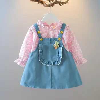 2022 Poletje Novih Otroci Oblačila Moda Udobno Priložnostne Obleke Za Dekleta Princesa Dva Kosa Oblačil, Butik, Preprost Stil