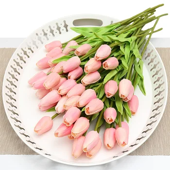 20pcs Umetno Ponaredek Cvet Pravi Dotik Tulipanov Šopek Simulacije Okrasitev Cvetje za Poroko Doma Dekor Dodatki AFT1330