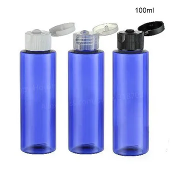 24pcs/100 ml veliko DIY Kobalt Modro PET Krema Plastičnih Losjon in Kozmetične Embalaže 100cc Ličila Posodo z Flip Skp