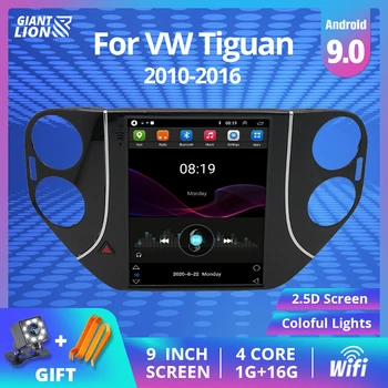 2DIN Android 9.0 avtoradia Za Volkswagen Tiguan 1 Tesla slog zaslon 2010-2015 Avto Večpredstavnostna Video Predvajalnik Navigacija GPS DVD