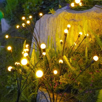 2PCS Sončne Svetlobe LED, Vrtni Okras Pokrajine Ognjemet Luči Firefly Vrt, Travnik Svetilke Vrt Božični Dekor Sončne Svetlobe