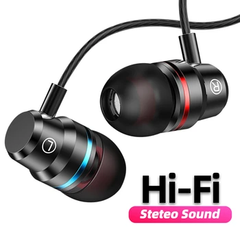 3,5 mm Slušalke Žične Slušalke Stereo Bass Glasbe V uho Nadzor Za Xiaomi Samsung Nepremočljiva Šport Čepkov Gaming Headset Mikrofon