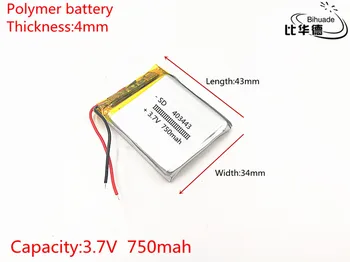 3,7 V 750mAh 403443 Litij-Polymer Li-Po baterija li ionska Baterija za Polnjenje celic Za Mp3, MP4 MP5 GPS