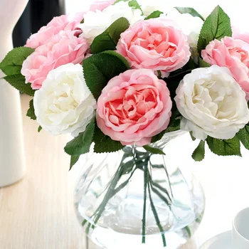 30 cm rose pink svile peony umetno šopek poceni ponaredek cvetje za družino poročno dekoracijo notranjih