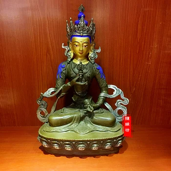 30 CM velika -DOBRO buda --Budistični Budizem doma družine učinkovita Zaščita Vajrasattva pozlačeno bronasti kip Bude