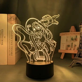 3d Lučka Anime Moj Junak Univerzami Tsuyu Asui Lučka za Spalnica Dekoracijo Darilo za Rojstni dan Tsuyu Asui Led Nočna Lučka Froppy