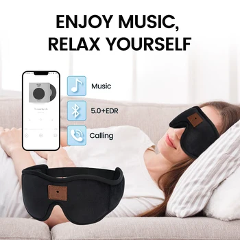 3D Spanja Oči Masko Bluetooth Glasbe Spalna Maska, Slušalke Eyeshade Blockout Svetlobe Čepkov Glasbo, Slušalke Nasumice Spanja Pomoči