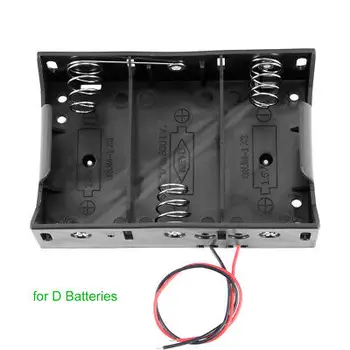 4.5 V nosilcu za Baterijo Primeru Škatla za Shranjevanje, 3 x D 1,5 V Baterije Žice Vodi 5Pcs