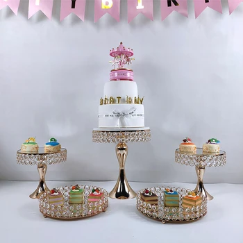 4-5pcs novo prispeli torto stojalo zlato ogledalo cupcake stojalo kristalno kovinski torto dekoracijo veliko sadja ploščo
