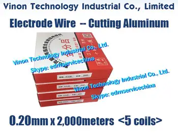 (5 Tuljave/Veliko) 0.18 mm*2000meters EDM Zlitine Elektroda Žice Visoko Trdnost posebej za rezanje Aluminija obdelovancev HS-WEDM