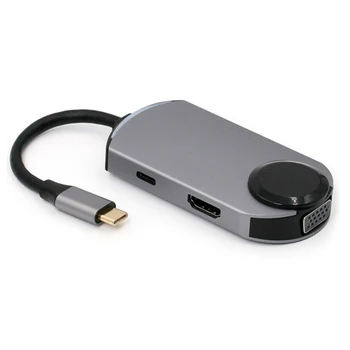 5-v-1 Tip C Hub Multi-Port HDMI je Združljiv USB3 VGA.0 PD Razširitveno Postajo