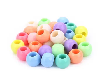 50pcs Akril trdna mix barve, okrogle kroglice plastika barva kroglice DIY Dodatki za oblačila svoboden kroglice velike luknje fsg4s