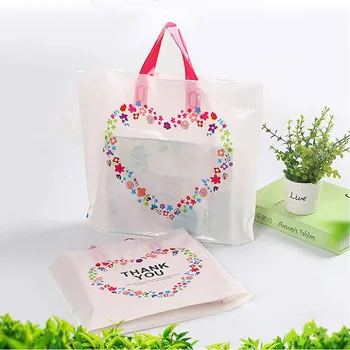 50pcs Ljubimec cvetlični vzorec, plastična oblačila nosijo vrečko zgostitev darilo knjige pakirne vrečke z ročajem